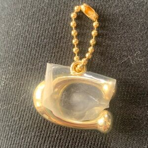 NEW Coach Gold Signature C Logo Bag Charm & Keychain